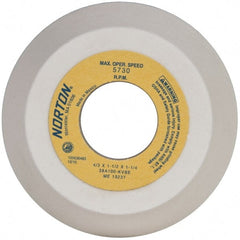 Norton - 4" Diam, 1-1/4" Hole Size, 1-1/2" Overall Thickness, 100 Grit, Type 11 Tool & Cutter Grinding Wheel - Fine Grade, Aluminum Oxide, K Hardness, Vitrified Bond, 5,730 RPM - Exact Tooling