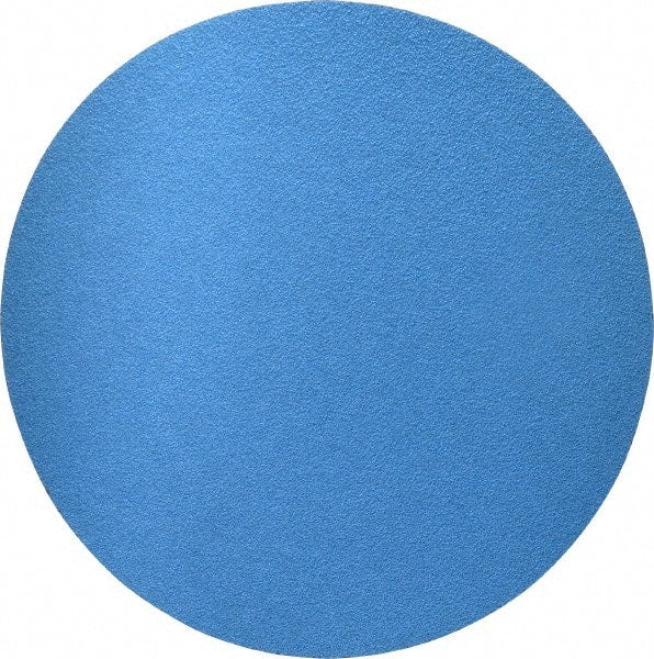 Norton - 12" Diam, 50 Grit Zirconia Alumina Adhesive PSA Disc - Coarse Grade, Blue, Y Weighted Backing, Flexible - Exact Tooling