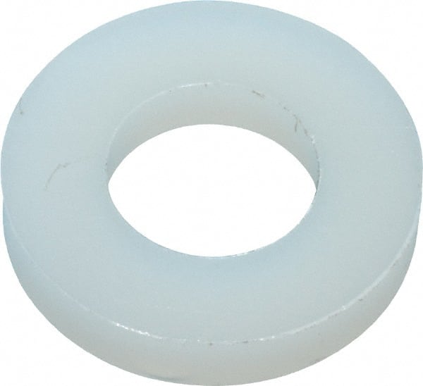 Made in USA - 1/4" Screw, Grade 6/6 Nylon Standard Flat Washer - 6.53mm ID x 1" OD, 2.36mm Thick - Exact Tooling