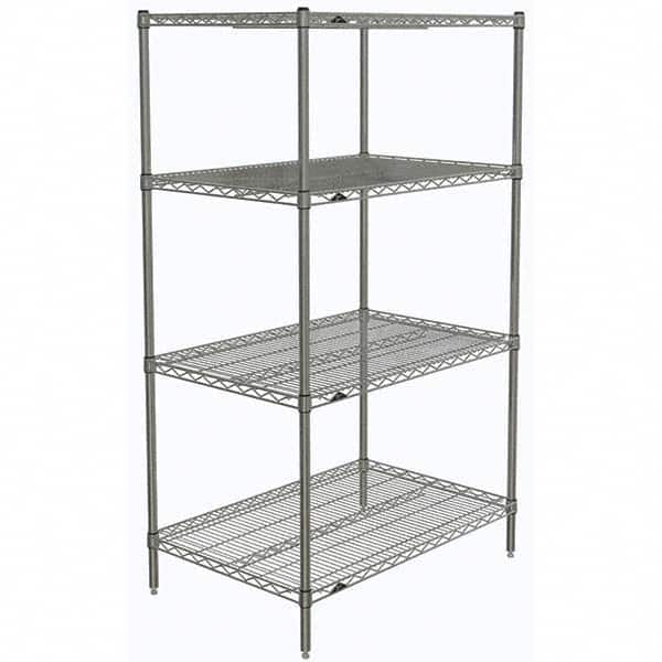 Metro - 2,000 Lb Capacity 4 Shelf Wire Shelving - Starter Unit - Exact Tooling