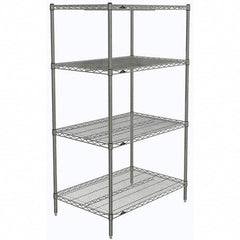 Metro - 2,000 Lb Capacity 4 Shelf Wire Shelving - Starter Unit - Exact Tooling