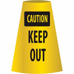 NMC - Caution - Keep Out, 21-3/4" Wide x 11" High, Polyethylene Floor Sign - Cone, Black on Yellow, For Restroom, Janitorial & Housekeeping - Exact Tooling