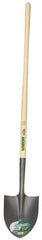 UnionTools - 11-1/2" High x 7-3/8" Wide Round Steel Shovel - 48" Long Wood Straight Handle, Front Turned - Exact Tooling
