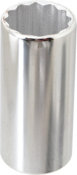 Proto - 1/4" Drive, Deep Hand Socket - 6 Points, 3-1/4" OAL, Chrome Finish - Exact Tooling