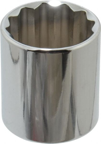 Proto - 1/2" Drive, Standard Hand Socket - 12 Points, 1-25/32" OAL, Alloy Steel, Chrome Finish - Exact Tooling