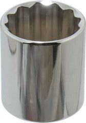 Proto - 1/2" Drive, Standard Hand Socket - 12 Points, 1-25/32" OAL, Alloy Steel, Chrome Finish - Exact Tooling