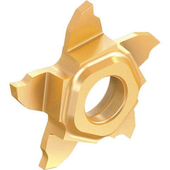 Grooving Insert: PENTA17N025P000P IC1008, Solid Carbide TiAlN & TiN Finish, Right Hand, 0.25 mm Cutting Width, 0.6 mm Max Depth, Series PentaCut