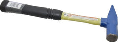 Vaughan Bushnell - 1 Lb Head Tinner's Riveting Hammer - 12-1/2" OAL, 11-1/2" Long Fiberglass Handle, 1" Face Diam - Exact Tooling