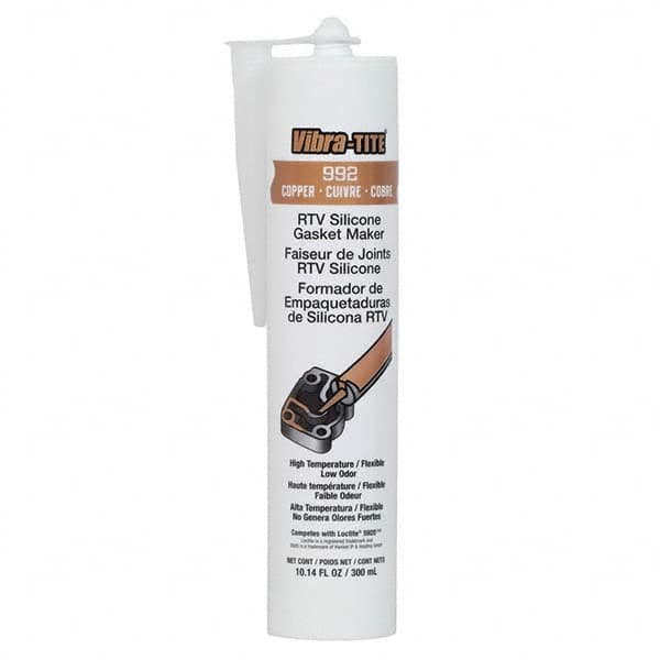 Vibra-Tite - 300 mL Cartridge, Copper RTV Silicone Gasket Maker - Exact Tooling