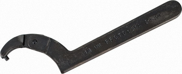 Proto - 2" to 4-3/4" Capacity, Black Oxide Finish, Adjustable Pin Spanner Wrench - 11-3/8" OAL, 1/4" Hook Pin Height - Exact Tooling