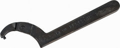 Proto - 2" to 4-3/4" Capacity, Black Oxide Finish, Adjustable Pin Spanner Wrench - 11-3/8" OAL, 1/4" Hook Pin Height - Exact Tooling