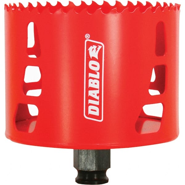 Freud - 3-1/2" Diam, 2-3/8" Cutting Depth, Hole Saw - Bi-Metal Saw, Toothed Edge - Exact Tooling