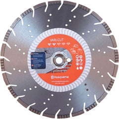 Husqvarna - 4" Diam, 5/8 & 7/8" Arbor Hole Diam, Continuous Edge Tooth Wet & Dry Cut Saw Blade - Diamond-Tipped, Fast Cutting Action, Standard Round Arbor - Exact Tooling