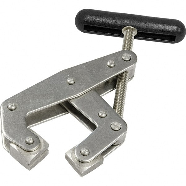 Kant Twist - 1,500 Lb, 3" Max Opening, 1-1/4" Open Throat Depth, 1-1/2" Closed Throat Depth, Cantilever Clamp - Stainless Steel Jaw, T-Handle, 1-1/8" Max Width - Exact Tooling