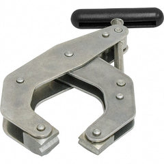 Kant Twist - 1,500 Lb, 4-1/2" Max Opening, 2-3/8" Open Throat Depth, 2-1/2" Closed Throat Depth, Cantilever Clamp - Stainless Steel Jaw, T-Handle, 1-1/8" Max Width - Exact Tooling