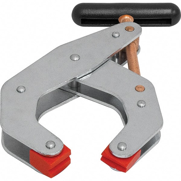 Kant Twist - 1,275 Lb, 4-1/2" Max Opening, 2-1/4" Open Throat Depth, 3-13/16" Closed Throat Depth, Cantilever Clamp - Polyurethane Jaw, T-Handle, 1-1/8" Max Width - Exact Tooling