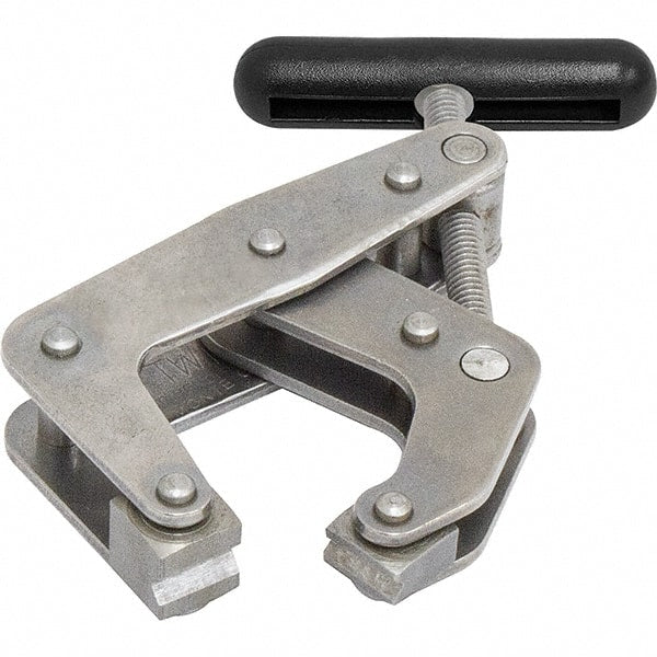 Kant Twist - 700 Lb, 2" Max Opening, 1-1/4" Open Throat Depth, 1-1/4" Closed Throat Depth, Cantilever Clamp - Stainless Steel Jaw, T-Handle, 7/8" Max Width - Exact Tooling