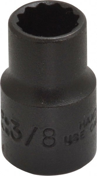 Proto - 3/8", 3/8" Drive, Standard Hand Socket - 12 Points, 1-3/32" OAL, Alloy Steel, Black Finish - Exact Tooling