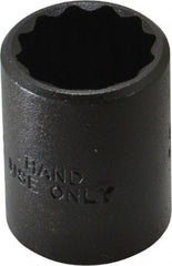 Proto - 5/8", 3/8" Drive, Standard Hand Socket - 12 Points, 1-1/8" OAL, Alloy Steel, Black Finish - Exact Tooling