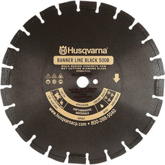 Husqvarna - 20" Diam, 1" Arbor Hole Diam, Continuous Edge Tooth Wet & Dry Cut Saw Blade - Diamond-Tipped, General Purpose Action, Standard Round Arbor - Exact Tooling