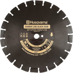 Husqvarna - 24" Diam, 1" Arbor Hole Diam, Continuous Edge Tooth Wet & Dry Cut Saw Blade - Diamond-Tipped, General Purpose Action, Standard Round Arbor - Exact Tooling