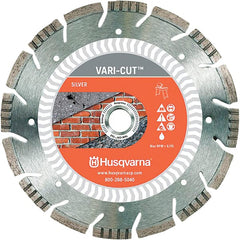 Husqvarna - 10" Diam, 5/8 & 7/8" Arbor Hole Diam, Continuous Edge Tooth Wet & Dry Cut Saw Blade - Diamond-Tipped, Fast Cutting Action, Standard Round Arbor - Exact Tooling
