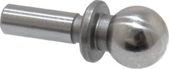 Jergens - 1/4" Ball Diam, 1/8" Shank Diam, Steel Inspection Tooling Ball - Slip-Fit Shank, 9/16" Ball Center to Shank Bottom, 0.2" Ball Center to Shoulder Bottom, with Shoulder - Exact Tooling