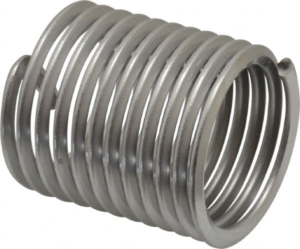 Heli-Coil - 1-1/2 - 6 UNC, 2-1/4" OAL, Free Running Helical Insert - 11-1/2 Free Coils, Tanged, 304 Stainless Steel, Bright Finish, 1-1/2D Insert Length - Exact Tooling