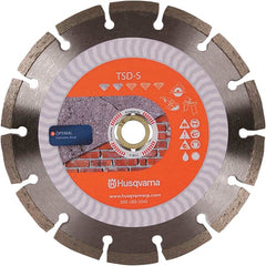 Husqvarna - 10" Diam, 5/8 & 7/8" Arbor Hole Diam, Continuous Edge Tooth Wet & Dry Cut Saw Blade - Diamond-Tipped, Fast Cutting Action, Standard Round Arbor - Exact Tooling