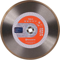 Husqvarna - 7" Diam, 5/8 & 7/8" Arbor Hole Diam, Continuous Edge Tooth Wet & Dry Cut Saw Blade - Diamond-Tipped, Finishing Action, Standard Round Arbor - Exact Tooling
