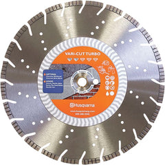 Husqvarna - 14" Diam, 25/32 & 1" Arbor Hole Diam, Continuous Edge Tooth Wet & Dry Cut Saw Blade - Diamond-Tipped, Fast Cutting Action, Standard Round Arbor - Exact Tooling