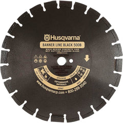 Husqvarna - 18" Diam, 1" Arbor Hole Diam, Continuous Edge Tooth Wet & Dry Cut Saw Blade - Diamond-Tipped, General Purpose Action, Standard Round Arbor - Exact Tooling