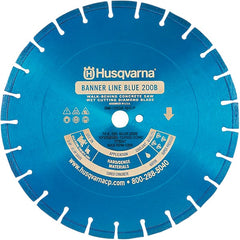 Husqvarna - 18" Diam, 1" Arbor Hole Diam, Continuous Edge Tooth Wet & Dry Cut Saw Blade - Diamond-Tipped, General Purpose Action, Standard Round Arbor - Exact Tooling
