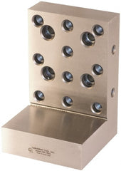 Suburban Tool - 4" Wide x 6" Deep x 4" High Steel Precision-Ground Angle Plate - Standard Plate, Machined Holes on Surface, Open End, 1-1/4" Thick, Pair of Plates - Exact Tooling