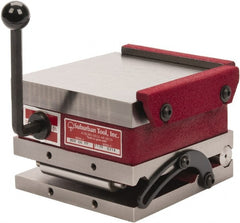 Suburban Tool - 6" Long x 6" Wide x 4-1/4" High, Fine Pole, Steel Sine Plate & Magnetic Chuck Combo - 0.0002" Tolerance, Square to 0.0002", (2) Rails & Handle - Exact Tooling