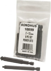 Bondhus - Hex Drive Bit Sets - MP 2-12MM 9PC POWER BIT SET-BONDHUS - Exact Tooling