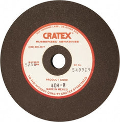 Cratex - 4" Diam x 1/2" Hole x 1/4" Thick, Surface Grinding Wheel - Silicon Carbide, Medium Grade, 5,250 Max RPM, Rubber Bond, No Recess - Exact Tooling