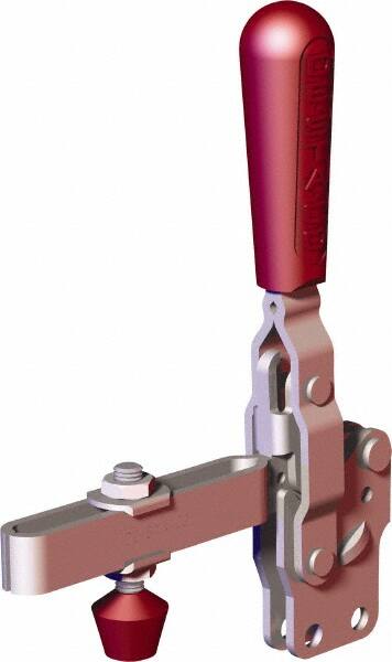 De-Sta-Co - 375 Lb Holding Capacity, Vertical Handle, Manual Hold Down Toggle Clamp - 57° Handle Movement, 99° Bar Opening, U-Bar, Straight Base, Carbon Steel - Exact Tooling
