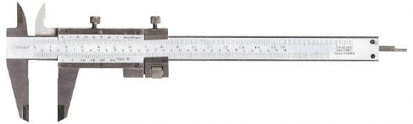 Fowler - 0 to 8" Stainless Steel Vernier Caliper - 0.02mm Graduation, 1.9" Jaw Depth, 0.0015" Accuracy, Includes Depth, Inside Diameter, Outside Diameter, Step - Exact Tooling