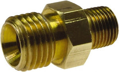 Coilhose Pneumatics - 3/8 Male Thread, Brass Industrial Pipe Adapter - MNPSM x MNPTF, 300 psi - Exact Tooling