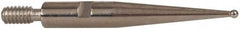 INTERAPID - 0.031" Ball Diam, Carbide, Ball Test Indicator Contact Point - 0.65" Contact Point Length, Use with Brown & Sharpe Interapid 312 Dial Test Indicators (Except 74.111965 & 74.111958) - Exact Tooling