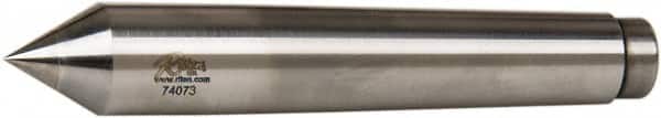 Riten - 0.72" Head Diam, Carbide-Tipped Steel Standard Point Solid Dead Center - B&S 7 Brown & Sharpe Taper, 0.72" Point Diam, 1-1/8" Point Length, 4-3/8" OAL - Exact Tooling