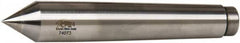Riten - 0.72" Head Diam, Carbide-Tipped Steel Standard Point Solid Dead Center - B&S 7 Brown & Sharpe Taper, 0.72" Point Diam, 1-1/8" Point Length, 4-3/8" OAL - Exact Tooling