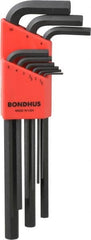 Bondhus - 9 Piece L-Key Hex Key Set - Hex Range 1.5 to 10mm, Protanium - Exact Tooling