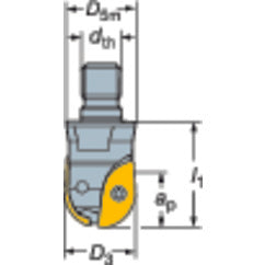 R216-20T10 Coromant Ball Nose Endmill Exchangeable Head - Exact Tooling