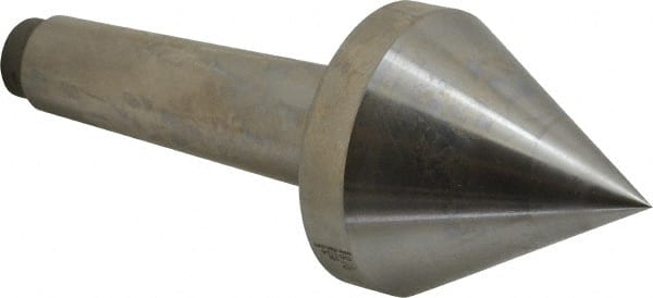 Riten - 2-3/4" Head Diam, Hardened Tool Steel Pipe Nose Point Solid Dead Center - 4MT Morse Taper, 2-3/4" Point Diam, 2.37" Point Length - Exact Tooling