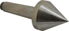 Riten - 2-3/4" Head Diam, Hardened Tool Steel Pipe Nose Point Solid Dead Center - 4MT Morse Taper, 2-3/4" Point Diam, 2.37" Point Length - Exact Tooling