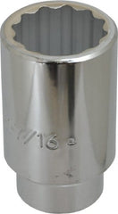 Proto - 1-7/16", 1/2" Drive, Deep Hand Socket - 12 Points, 3-1/2" OAL, Chrome Finish - Exact Tooling