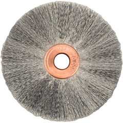 2″ Small Diameter Crimped Wire Wheel, .003″ Steel Fill, 1/4″ Arbor Hole - Exact Tooling