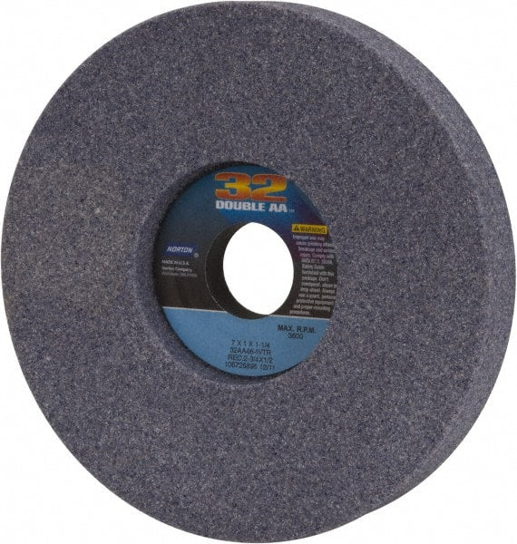 Norton - 7" Diam x 1-1/4" Hole x 1" Thick, I Hardness, 46 Grit Surface Grinding Wheel - Aluminum Oxide, Type 5, Coarse Grade, 3,600 Max RPM, Vitrified Bond, One-Side Recess - Exact Tooling